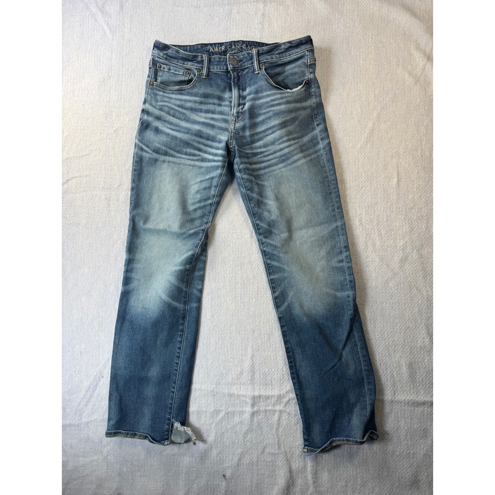 American Eagle Airflex+ Original Straight Jeans Mens 34x34 Medium Wash Blue